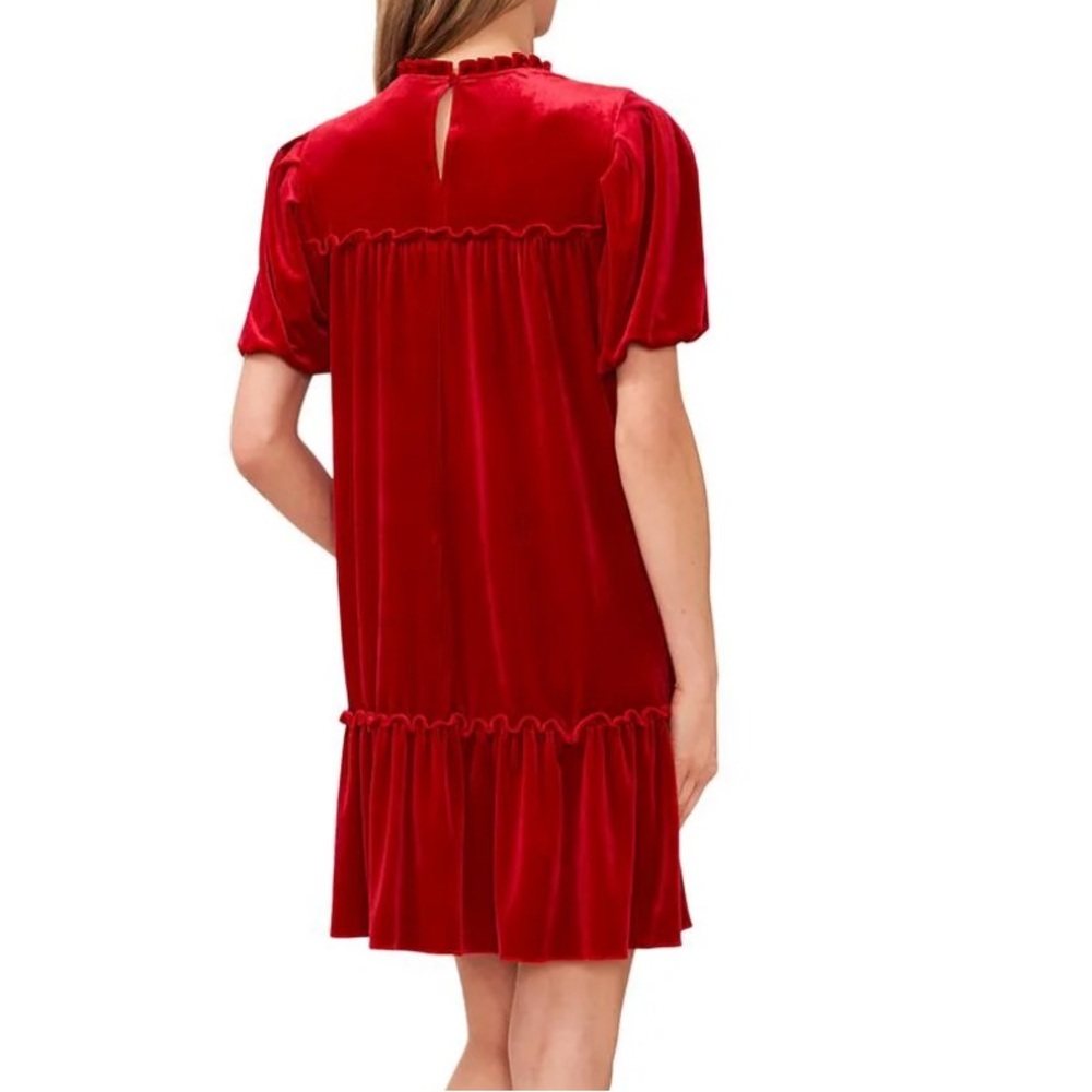 NWT CeCe Crimson Red Velvet Dress - Picture 2 of 3